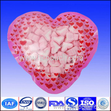 Aluminum Foil Heart Shaped Pouch For Candy 
